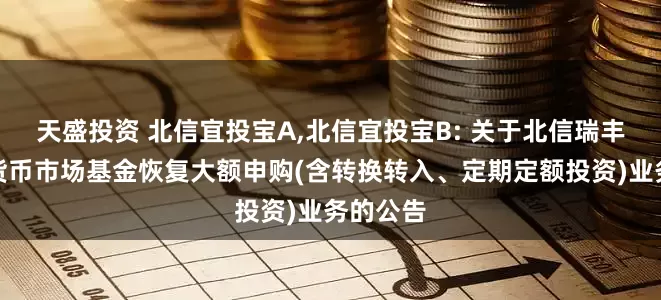 天盛投资 北信宜投宝A,北信宜投宝B: 关于北信瑞丰宜投宝货币市场基金恢复大额申购(含转换转入、定期定额投资)业务的公告